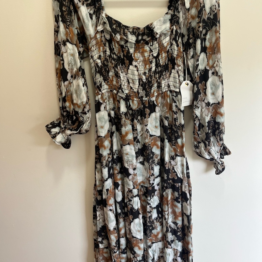 Chic Long Sleeve Floral Dress